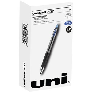 uniball%26trade%3B+207+Gel+Pen+-+Bold+Pen+Point+-+1+mm+Pen+Point+Size+-+Refillable+-+Retractable+-+Blue+Gel-based+Ink+-+Clear+Barrel+-+1+Dozen