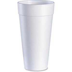 Dart Big Drink Cup - 25 / Bag - 24 fl oz - Round - 25 / Carton - White - Foam - Beverage, Hot Drink, Cold Drink