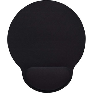 Manhattan Wrist-Rest Gel Mouse Pad, Black - Gel material promotes proper hand and wrist position