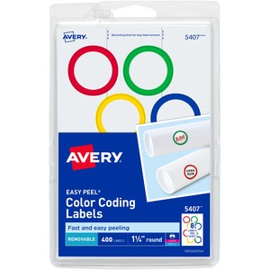 Avery%C2%AE+Color-Coding+Labels%2C+Removable+Adhesive%2C+1-1%2F4%26quot%3B+Diameter%2C+400+Labels