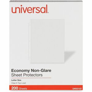 Universal+Top-Load+Poly+Sheet+Protector+-+2+x+Sheet+Capacity+-+For+Letter+8+1%2F2%26quot%3B+x+11%26quot%3B+Sheet+-+3+x+Holes+-+Ring+Binder+-+Rectangular+-+Clear+-+Polypropylene+-+200+%2F+Box