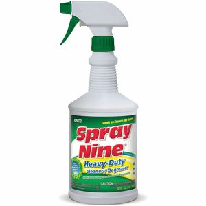 Spray+Nine+Heavy-Duty+Cleaner%2FDegreaser+w%2FDisinfectant+-+32+fl+oz+%281+quart%29+-+Disinfectant%2C+Water+Based%2C+Petroleum+Free%2C+Antibacterial+-+Clear+Bottle+-+1+Each