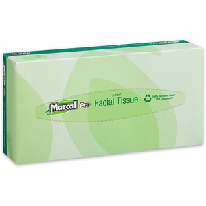 Marcal+Pro+Facial+Tissue+-+Flat+Box+-+2+Ply+-+4.50%26quot%3B+x+8.60%26quot%3B+-+White+-+100+-+100+%2F+Box