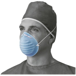 Medline+Cone-style+Face+Mask+-+Blue+-+Latex-free%2C+Fluid+Resistant%2C+Rounded+Edge+-+50+%2F+Box