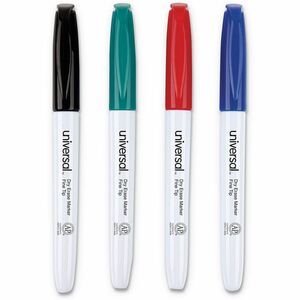 Universal+Pen+Style+Dry+Erase+Marker%2C+Fine+Bullet+Tip%2C+Assorted+Colors%2C+4%2FSet+-+Fine+Bullet%2C+Bold+Marker+Point+-+Assorted+Ink+-+Dry+-+Black%2C+Blue%2C+Green%2C+Red+Barrel+-+General+Purpose+-+4+%2F+Set