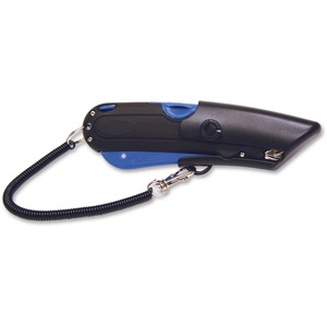 COSCO Blade Storage Holster Utility Knife - Retractable, Lanyard - Black, Blue - 1 Each