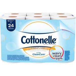 Cottonelle+Clean+Care+Bathroom+Tissue+-+1+Ply+-+4.20%26quot%3B+x+4%26quot%3B+-+White+-+12+Rolls+Per+Pack+-+4+%2F+Carton