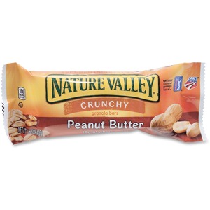 NATURE VALLEY Nature Valley Peanut Butter Granola Bars - Peanut Butter, Crunch - 1 Serving Pouch - 1.50 oz - 18 / Box