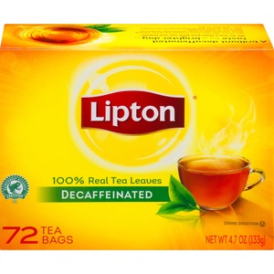 Lipton%C2%AE+Decaf+Black+Tea+Bag+-+Black+Tea+-+16+oz+Per+Bag+-+72+Teabag+-+Decaffeinated+-+72+%2F+Box