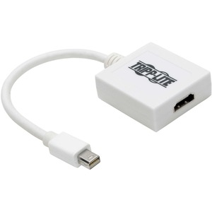 Tripp Lite 6in Mini DisplayPort to HDMI Adpater Converter mDP to HDMI M/F 6" - 6" HDMI/Mini DisplayPort A/V Cable for Audio/Video Device, Projector, TV, Monitor - First End: 1 x Mini DisplayPort Thunderbolt - Male - Second End: 1 x HDMI Digital Audio/Video - Female - Supports up to 1920 x 1200 - White - 1 Each - TAA Compliant