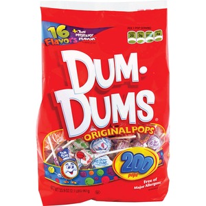 Dum Dum Pops Original Candy - Assorted - Fat-free - 200 / Bag