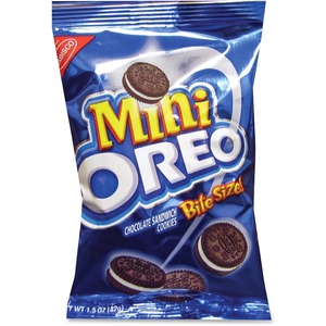 Oreo Nabisco Mini Bite Size Cookie Packet - Vanilla, Chocolate - Packet - 1 Serving Pack - 1.75 oz - 60 / Carton