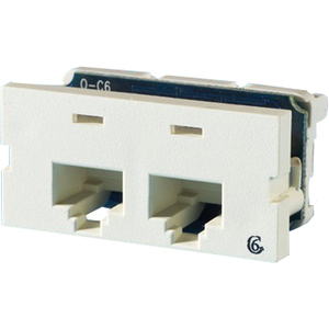 Ortronics Series II, Two-port Clarity 6,T568A/B, 180 degree, Wiremold Ivory