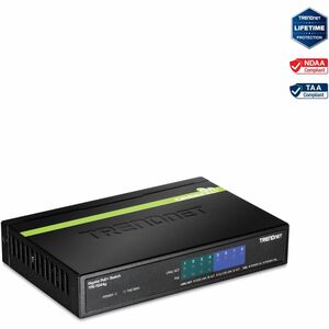 TRENDnet 8-Port Gigabit GREENnet PoE+ Switch, 4 x Gigabit PoE-PoE+ Ports, 4 x Gigabit Ports, 61W Power Budget, 16 Gbps Switch Capacity, Ethernet Unmanaged Switch, Lifetime Protection, Black, TPE-TG44G - 8-port GREENnet Gigabit PoE+ Switch (4 PoE+; 4 Non-PoE)