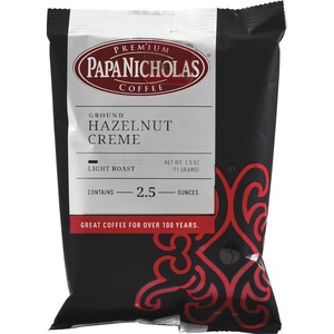 PapaNicholas Ground Hazelnut Crème Coffee - Light/Mild - 2.5 oz - 18 / Carton