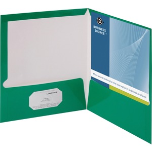 Business+Source+Letter+Pocket+Folder+-+8+1%2F2%26quot%3B+x+11%26quot%3B+-+100+Sheet+Capacity+-+2+Internal+Pocket%28s%29+-+Card+Paper+-+Green+-+25+%2F+Box