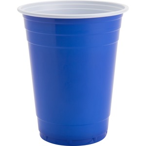 Genuine+Joe+16+oz+Party+Cups+-+50+%2F+Pack+-+Blue%2C+White+-+Plastic+-+Party%2C+Cold+Drink%2C+Beverage