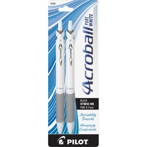 Pilot+Acroball+.7mm+Retractable+Pens+-+0.7+mm+Fine+Pen+Point+-+Refillable+-+Retractable+-+Black+Ink+-+Advanced+Ink+-+White+Barrel+-+2+%2F+Pack