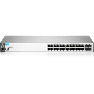 HPE 2530-24G Switch - 24 Ports - Manageable - Gigabit Ethernet - 10/100/1000Base-T - 2 Layer Supported - 4 SFP Slots - Twisted Pair - 1U High - Desktop, Rack-mountable, Wall Mountable - Lifetime Limited Warranty