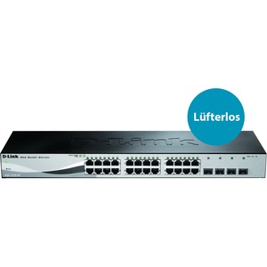 D-Link WebSmart DGS-1210-28 Ethernet Switch - 24 Ports - Manageable - Gigabit Ethernet - 10/100/1000Base-T, 1000Base-X - 2 Layer Supported - 4 SFP Slots - Power Supply - Twisted Pair, Optical Fiber - 1U High - Desktop, Rack-mountable