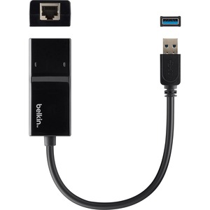 Belkin USB 3.0 to Gigabit Ethernet GbE Network Adapter 10/100/1000 - USB - 1 Port(s) - 1 x