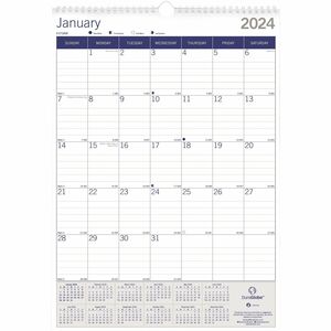 Blueline+EcoLogix+Wall+Calendar+-+Monthly+-+12+Month+-+January+2024+-+December+2024+-+1+Month+Single+Page+Layout+-+12%26quot%3B+x+17%26quot%3B+Sheet+Size+-+White%2C+Brown%2C+Green+-+Chipboard+-+Reinforced%2C+Eco-friendly%2C+Reference+Calendar+-+1+Each