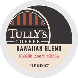 Tully's® Coffee K-Cup Hawaiian Blend Coffee - Compatible with Keurig Brewer - Medium - 24 / Box