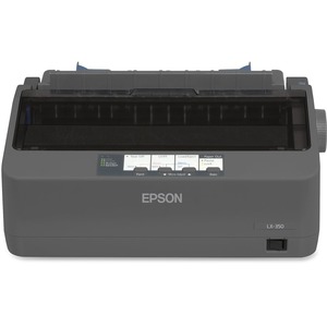 Epson LX-350 9-pin Dot Matrix Printer - Monochrome - Energy Star - Black - 80 Column - 357 cps Mono - USB - Parallel - Serial - 128 KB Memory