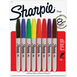 Sharpie+Fine+Point+Permanent+Marker+-+Fine+Marker+Point+-+Assorted+Alcohol+Based+Ink+-+8+%2F+Pack