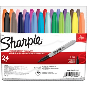 Sharpie+Fine+Point+Permanent+Marker+-+1+mm+Fine+Marker+Point+-+Black%2C+Blue%2C+Red%2C+Green%2C+Yellow%2C+Purple%2C+Brown%2C+Orange%2C+Berry%2C+Lime%2C+Aqua%2C+...+Ink+-+Alcohol+Based+-+24+%2F+Set