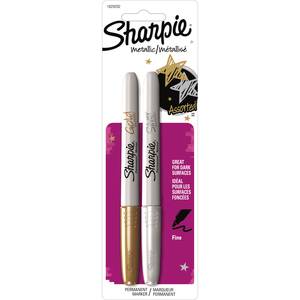 Sharpie+Metallic+Fine+Point+Permanent+Marker+-+Fine+Marker+Point+-+Gold%2C+Silver+Alcohol+Based+Ink+-+2+%2F+Set