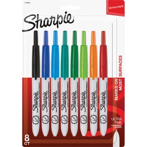 Sharpie+Retractable+Ultra+Fine+Point+Permanent+Marker+-+Ultra+Fine+Marker+Point+-+Retractable+-+Aqua%2C+Black%2C+Blue%2C+Green%2C+Lime%2C+Red%2C+Tangerine%2C+Turquoise+Ink+-+8+%2F+Set