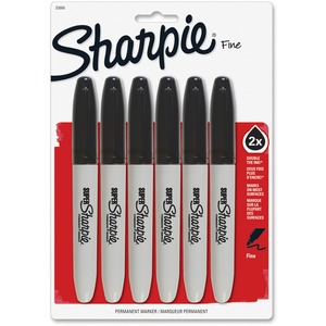 Sharpie+Super+Permanent+Marker+-+Bold%2C+Fine+Marker+Point+-+Black+Ink+-+Plastic+Barrel+-+6+%2F+Pack