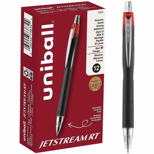uniball%26%238482%3B+Jetstream+RT+Ballpoint+Pen+-+1+mm+Medium+Pen+Point+-+Retractable+-+Red+Ink+-+Pigment-based+-+1+Dozen