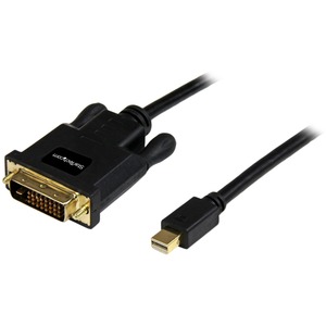 StarTech.com 3ft Mini DisplayPort to DVI Cable, Mini DP to DVI-D Adapter/Converter Cable, 1080p Video, mDP 1.2 to DVI Monitor/Display - 3ft Passive Mini DP to DVI-D single-link cable 1080p 60Hz; mDP 1.2 HBR2; EDID - Mini DisplayPort to DVI cable converter connects mDP++ source to DVI monitor/display - Video adapter cable prevents signal loss - Works w/Thunderbolt 1/2 - OS independent