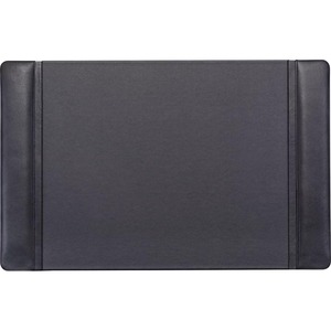 Dacasso+Leather+Side-Rail+Desk+Pad+-+Rectangular+-+22%26quot%3B+Width+x+14%26quot%3B+Depth+-+Felt+Black+Backing+-+Top+Grain+Leather+-+Black