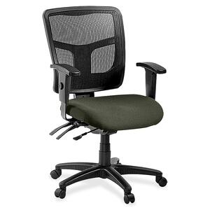 Lorell+ErgoMesh+Series+Managerial+Mesh+Mid-Back+Chair+-+Perfection+Olive+Green+Fabric+Seat+-+Black+Back+-+Black+Frame+-+5-star+Base+-+Black+-+1+Each