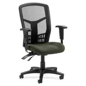 Lorell+Executive+High-back+Mesh+Chair+-+Perfection+Olive+Green+Mesh+Fabric+Seat+-+Black+Back+-+Black+Frame+-+5-star+Base+-+Black+-+1+Each