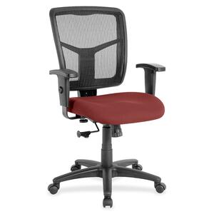 Lorell+Ergomesh+Managerial+Mesh+Mid-back+Chair+-+Shire+Tulip+Fabric+Seat+-+Black+Back+-+Black+Frame+-+5-star+Base+-+1+Each