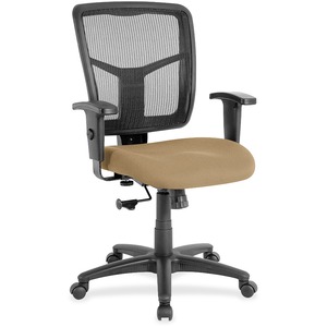 Lorell+Ergomesh+Managerial+Mesh+Mid-back+Chair+-+Perfection+Beige+Fabric+Seat+-+Black+Back+-+Black+Frame+-+5-star+Base+-+1+Each