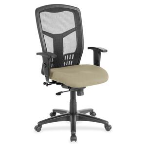 Lorell+Executive+Mesh+High-back+Swivel+Chair+-+Forte+Pumice+Fabric+Seat+-+Steel+Frame+-+1+Each