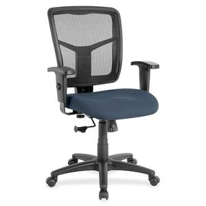 Lorell+Ergomesh+Managerial+Mesh+Mid-back+Chair+-+Shire+Chesapeake+Fabric+Seat+-+Black+Back+-+Black+Frame+-+5-star+Base+-+1+Each