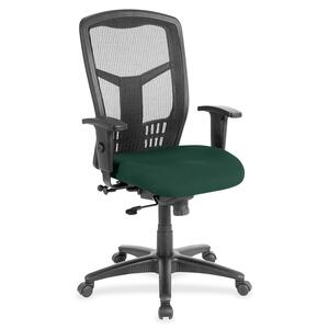 Lorell High-Back Executive Chair - Insight Forest Fabric Seat - Steel Frame - 1 Each