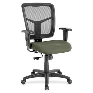 Lorell+Ergomesh+Managerial+Mesh+Mid-back+Chair+-+Shire+Sage+Fabric+Seat+-+Black+Back+-+Black+Frame+-+5-star+Base+-+1+Each