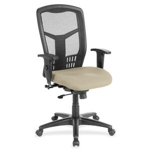 Lorell+Executive+Mesh+High-back+Swivel+Chair+-+Shire+Travertine+Fabric+Seat+-+Steel+Frame+-+1+Each