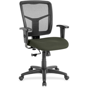 Lorell+Ergomesh+Managerial+Mesh+Mid-back+Chair+-+Perfection+Olive+Green+Fabric+Seat+-+Black+Back+-+Black+Frame+-+5-star+Base+-+1+Each