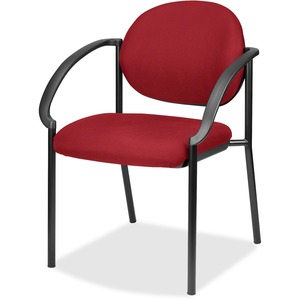 Eurotech Dakota 9011 Stacking Chair - Real Red Fabric Seat - Real Red Fabric Back - Steel Frame - Four-legged Base - 1 Each