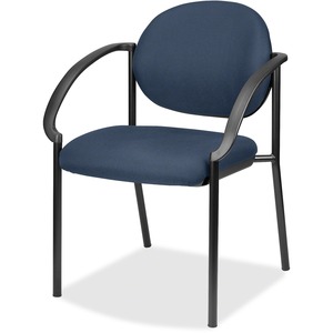 Eurotech Dakota 9011 Stacking Chair - Navy Fabric Seat - Navy Fabric Back - Steel Frame - Four-legged Base - 1 Each