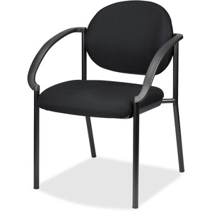 Eurotech Dakota 9011 Stacking Chair - Onyx Fabric Seat - Onyx Fabric Back - Steel Frame - Four-legged Base - 1 Each