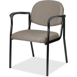 Eurotech Dakota Guest Chair With Arms - Fossil Fabric Seat - Fossil Fabric Back - Steel Frame - Four-legged Base - 1 Each